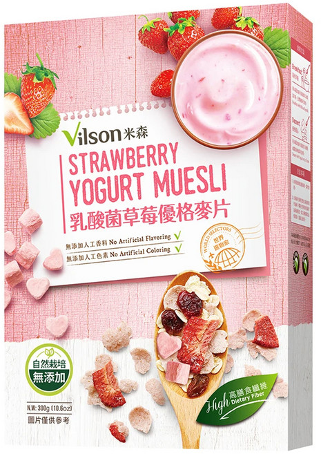 Vilson 米森 乳酸菌草莓優格麥片, 300g, 1盒