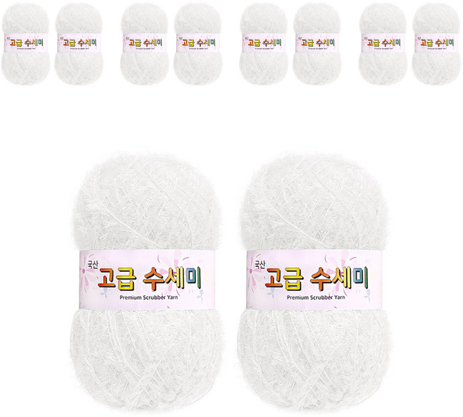 yarna 고급 수세미 뜨개실, 101 흰색, 10개