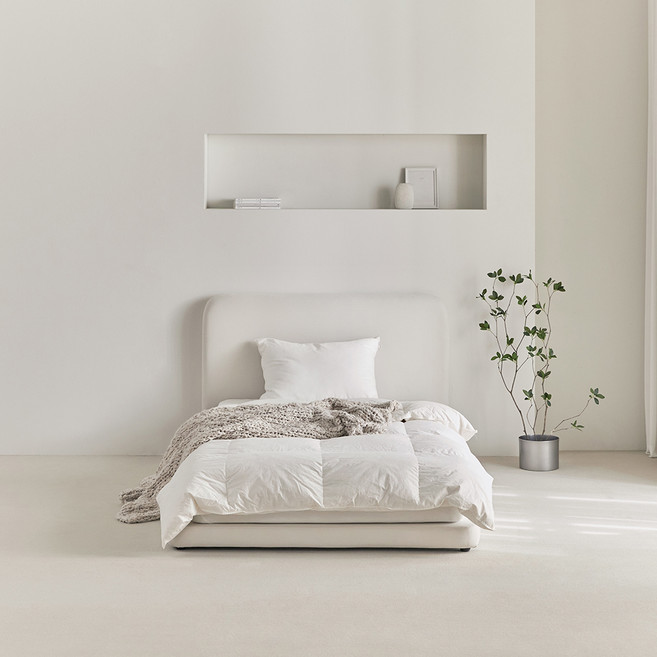 퍼니코 빈 슬림형 아쿠아텍스 패브릭 침대 프레임 단품 방문설치, 소프트 아이보리