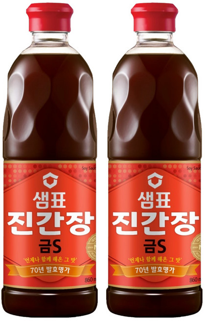 샘표 진간장 금S, 860ml, 2개