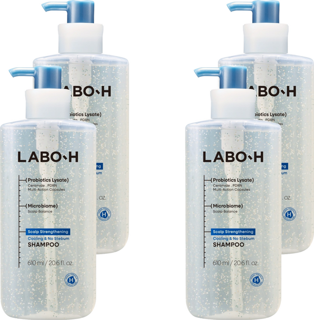 LABO-H 大容量頭皮清涼控油緩解掉髮功能性洗髮精, 4個, 610ml