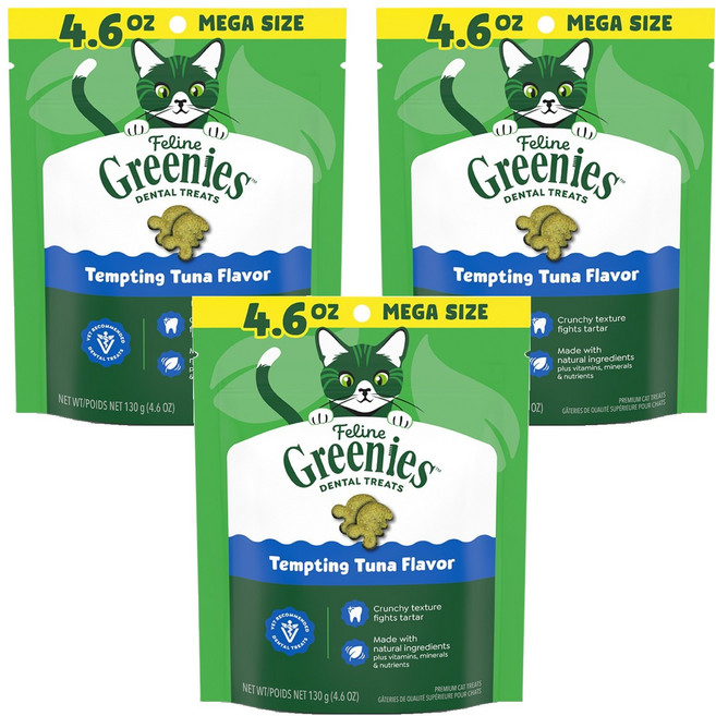 그리니즈 고양이 필라인 구강관리 스낵, 참치, 130g, 3개