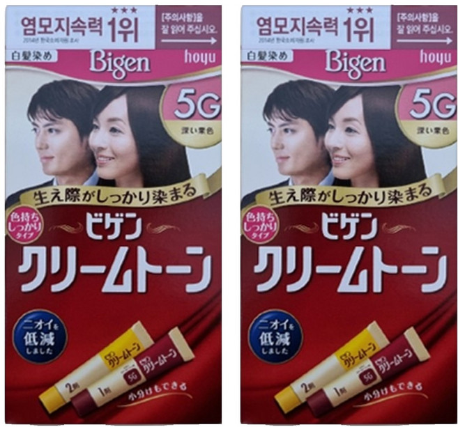 비겐 크림톤 염색제 40g, 5G진한밤색, 2개