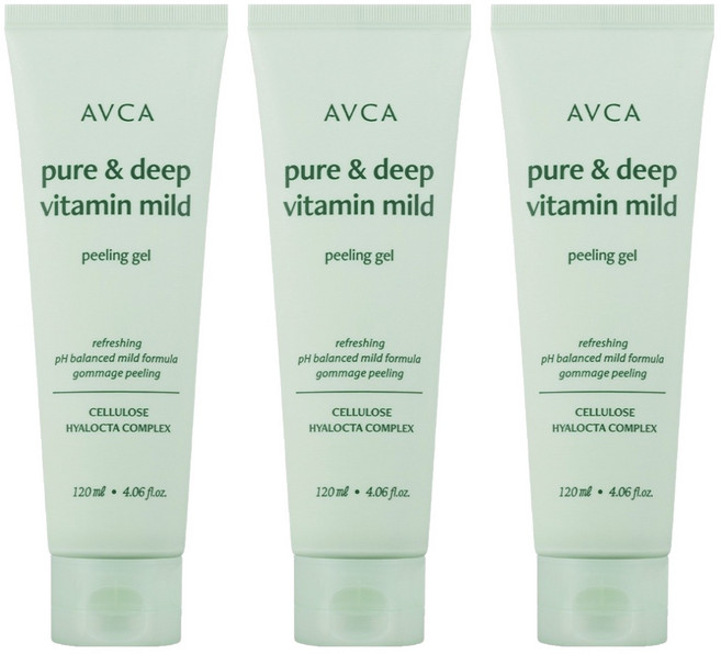 아브카 퓨어 앤 딥 비타민 저자극 필링 젤, 120ml, 3개