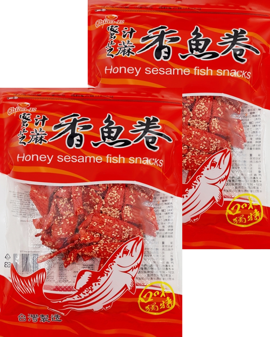 Chiao-E 巧益 香魚卷 蜜汁芝麻, 190g, 2包