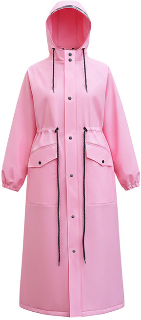 EVA收腰風衣 雨衣, 珊瑚粉