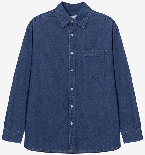 마인드브릿지 남성용 올데이 데님 면 오버핏 셔츠 MZWS0151