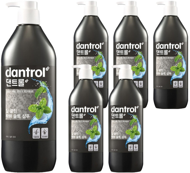 댄트롤 딥 클린 박하 솔트 샴푸, 820ml, 6개