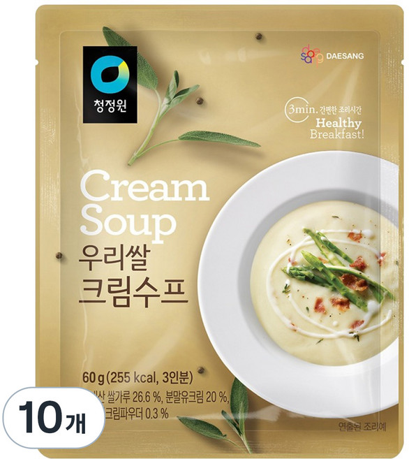 청정원 우리쌀 크림수프, 60g, 10개