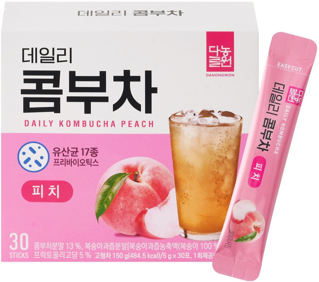 Danongwon 每日康普茶 蜜桃風味, 5g, 30條, 1盒