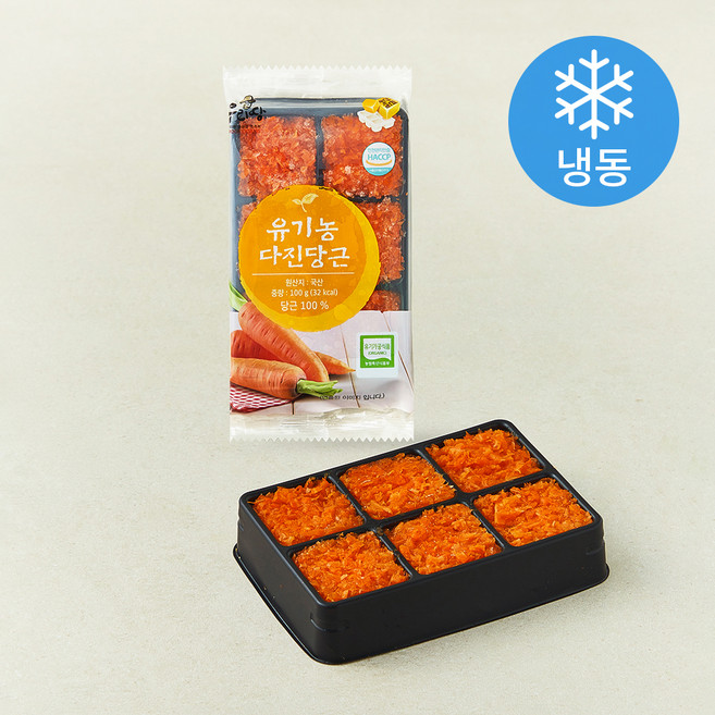 유기가공식품 인증 웰팜넷 유기농 다진당근 (냉동), 100g, 1개