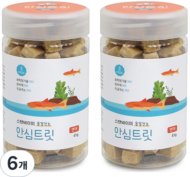 STANDBYME 동결건조 강아지 안심 트릿, 연어, 45g, 6개