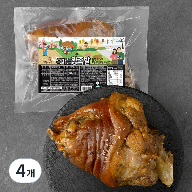 자연과농부 흑마늘 왕족발, 700g, 4개