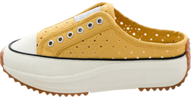 갓슈 치유 펀칭 캔버스 뮬 슬리퍼형 스니커즈