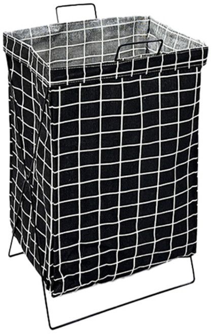 마메 홈 패브릭 접이식 세탁 빨래바구니 분리수거함 50L, 블랙