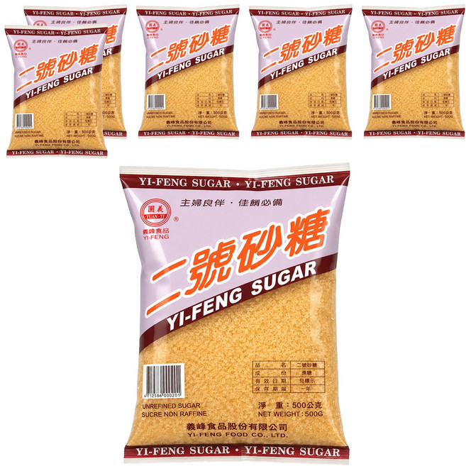 義峰食品 二號砂糖, 500g, 6包