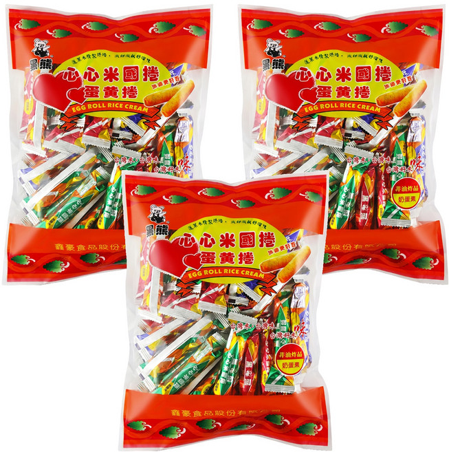 黑熊 米國捲 蛋黃捲, 400g, 3袋