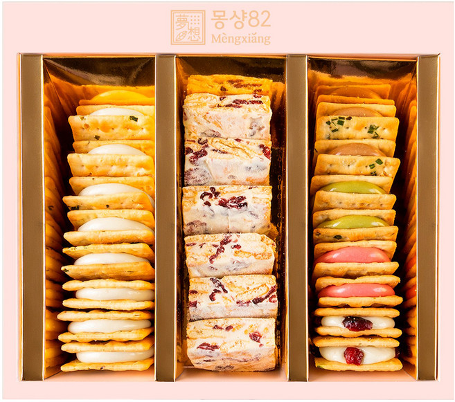 Mengxiang82 夢想 牛軋餅雪Q餅家庭組 F1-SO+提袋, 500g, 1組