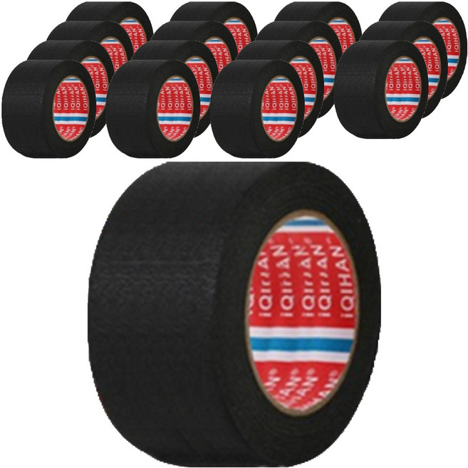 iQIHAN 다다 칼라 마스킹테이프 검정 50 mm x 20 m, 16개