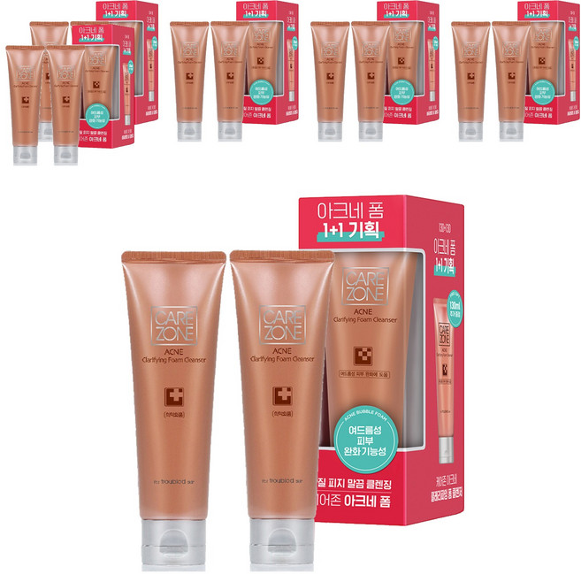케어존 아크네 클래리파잉 폼 클렌저 더블기획, 130ml, 12개