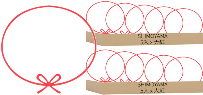 SHIMOYAMA 矽膠蝴蝶結橡皮筋大號 大紅 km co 小貨, 2入