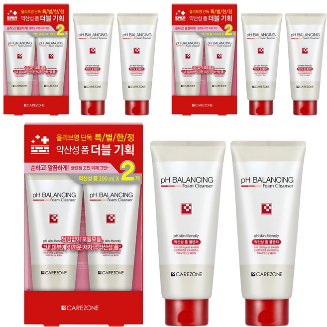 케어존 약산성 클렌징폼, 200ml, 6개