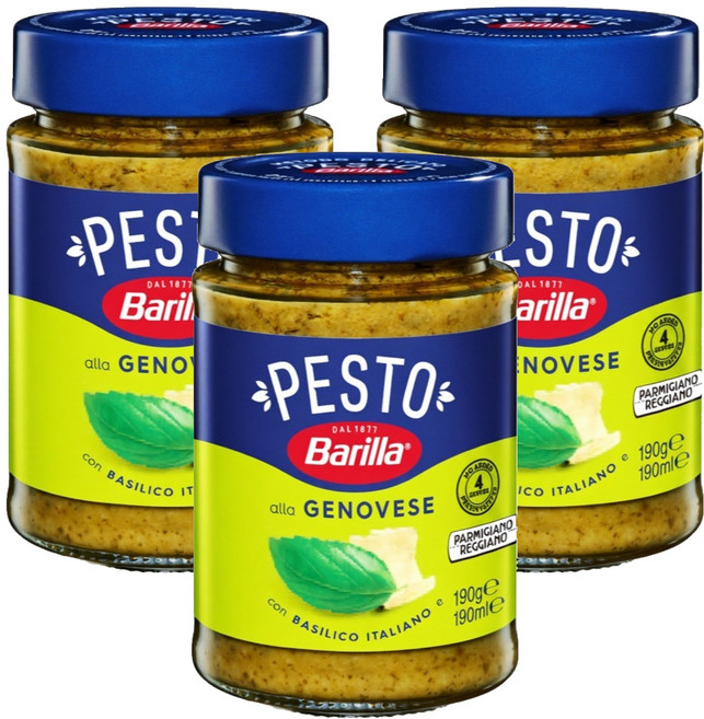 바릴라 바질 페스토 소스, 190g, 3개