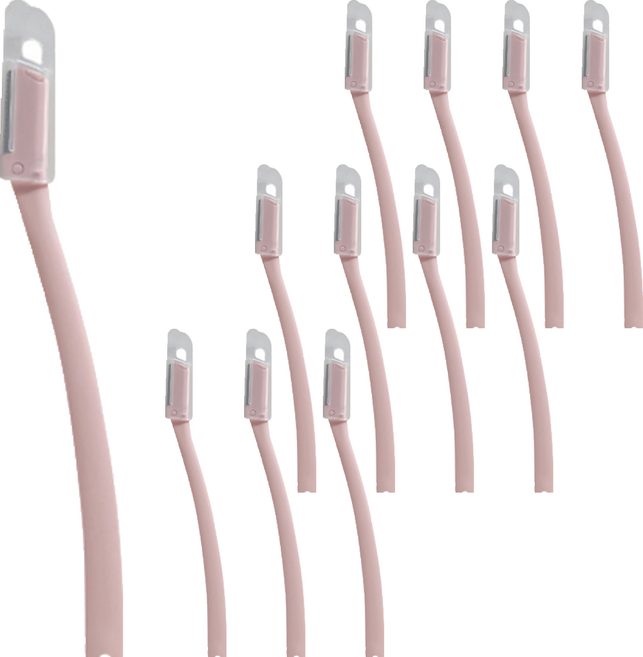 신도프라임 일본칼날 안전커버 눈썹칼, 베이비 핑크, 12개