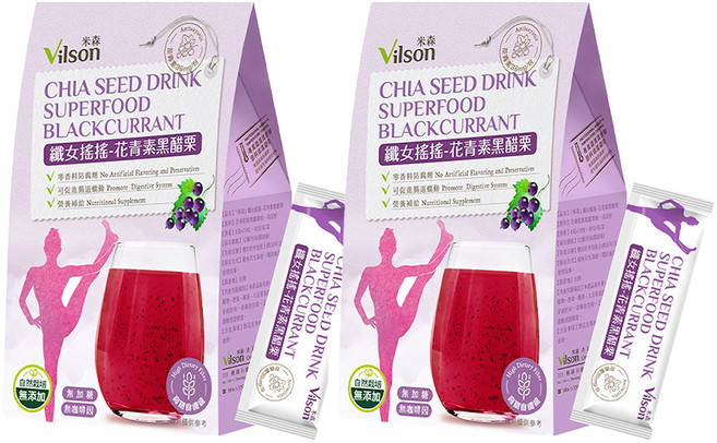 Vilson 米森 纖女搖搖 花青素黑醋栗 10包入 無添加 方便攜帶, 80g, 2盒