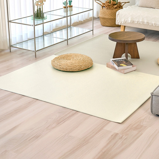 리포소 반려동물 양면 PVC 미끄럼방지 접이식 롤링매트, 아이보리 + 그레이, 1개