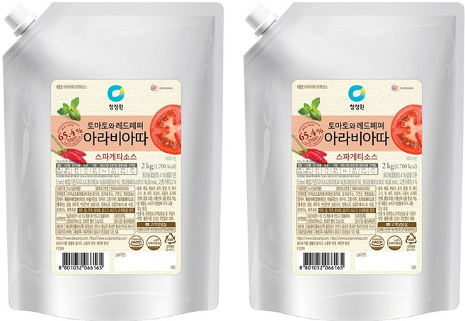 청정원 아라비아따 스파게티소스, 2kg, 2개