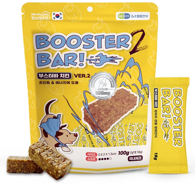 멍냥빌리지 강아지 부스터바, 치킨, 100g, 1개 - 쿠팡