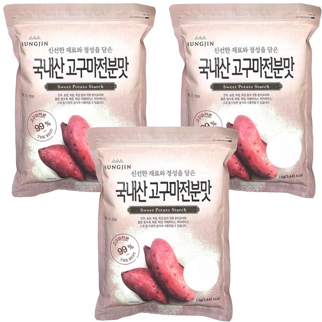성진 국내산 고구마전분맛, 1kg, 3개