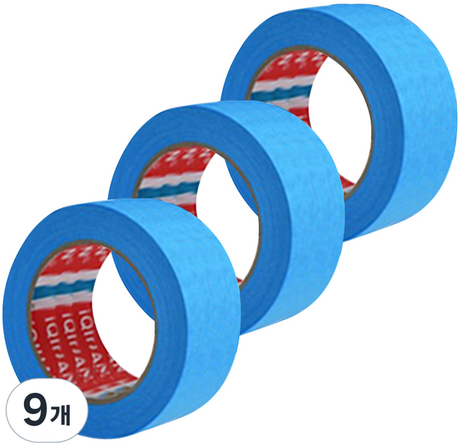 다다 칼라 마스킹 종이테이프 30mm x 15m, 블루, 9개