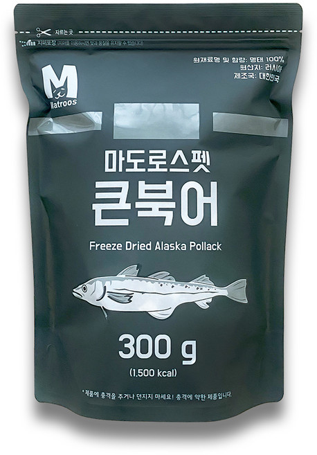 마도로스펫 반려동물 트릿 건조간식, 큰북어, 300g, 1개