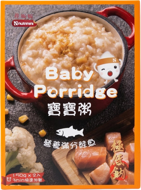 Nnutrinini 脆妮妮 寶寶粥 營養滿分鮭魚, 300g, 1盒
