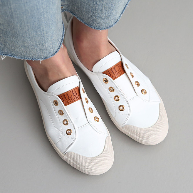 단골언니 여성용 아일렛 장식 어쿠스 슬립온