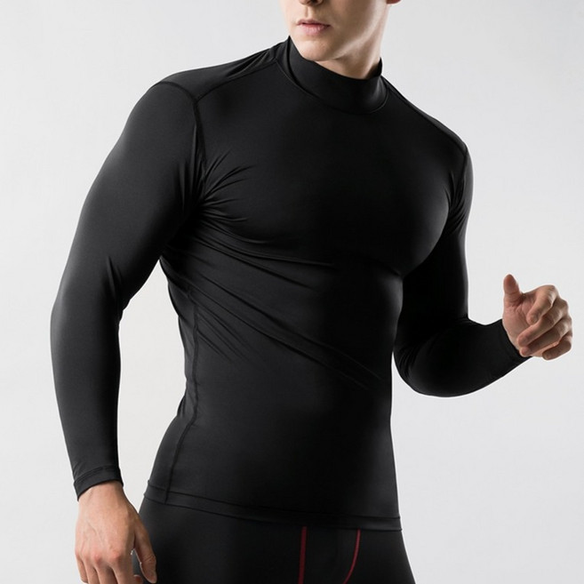 아르메데스 남성용 무지테크핏 반목 터틀 긴팔 축구 야구 등산 라이딩 트래킹 베이스레이어 언더레이어 상의 2p AR-53