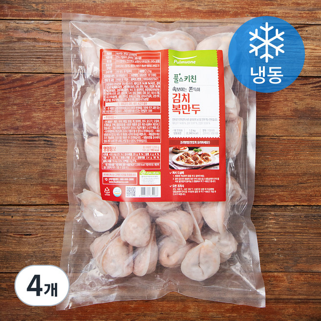풀무원 풀스키친 속보이는 쫀득이 김치 복만두 (냉동), 1.2kg, 4개