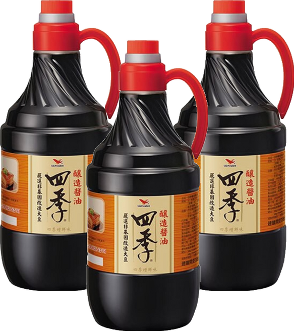 統一 四季 釀造醬油, 1.6L, 3瓶