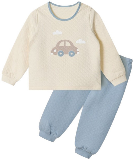 유니프랜드 붕붕카 삼중지 보온 면 9부 상하 내의 세트