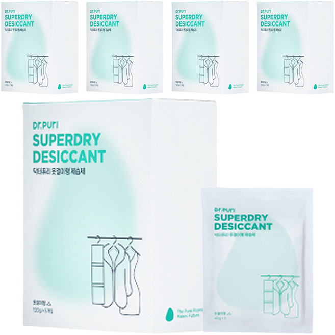 닥터퓨리 슈퍼드라이 옷걸이형 제습제 본품, 120g, 5개