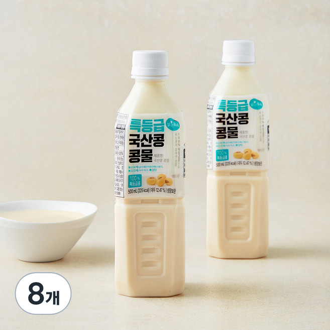 맑은물에 특등급 국산콩 콩물, 500ml, 8개