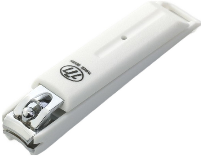 777 루이본 모노톤 부드럽게 잘리는 튐방지 튼튼한 고급 손톱깎이, 화이트, 1개