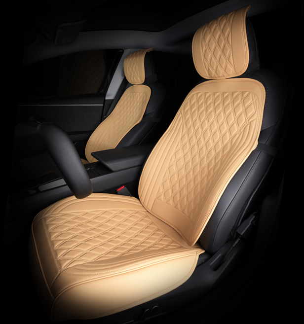 메이튼 차량용 시트커버 일체형 앞좌석 풀세트, 새들브라운, 1세트