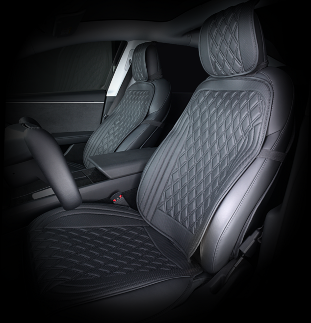 메이튼 차량용 시트커버 일체형 앞좌석 풀세트, 블랙, 1세트