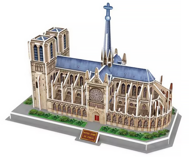 PAPERRAK 巴黎聖母院 3D立體拼圖, 68片, 1盒