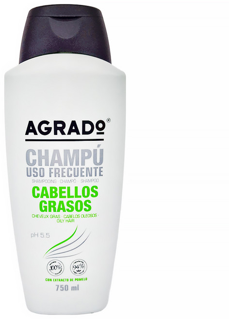 AGRADO 脂漏淨化 控油清新洗髮露 葡萄柚 750ml 94%天然成分 適合油性髮質, 1瓶