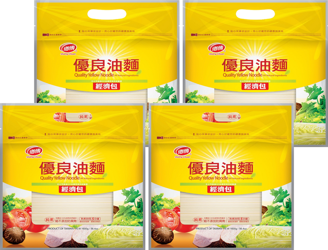 鄉傳 優良油麵 經濟包, 1.6kg, 4袋