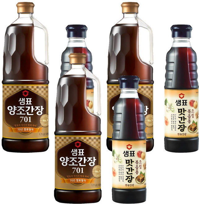 샘표 양조간장701 1.7L + 맛간장 500ml, 3세트